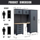 7-Pcs Garage Storage Cabinet System - Workshop Set With Steel Drawers, Workbench, Pegboard for Tool Organization by GreenHaven Gardens