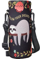 RICHEN Neoprene Water Bottle Carrier Bag with Adjustable Shoulder Strap,Insulated Water Bottle Cover for Stainless Steel/Glass/Plastic Bottles by TinyTreasures Baby Boutique