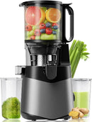 Cold Press Juicer, 5.3" Wide Feed Chute Juice Extractor Machine with 400W, High Juice Yield, Slow Masticating Juicer for Whole Vegetables & Fruits, Deep Grey by CozyNest Decor
