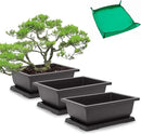 GROWNEER Bonsai Pots 3 Packs 11 Inch Bonsai Training Pot with Humidity Trays and Repotting Mat Tree Starter Kit Growing Planter for Garden Yard Office Indoor Outdoor by GreenHaven Gardens
