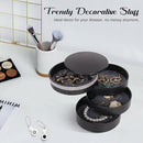 CONBOLA Jewelry Holder Organizer, Christmas Gifts Ideas for Women, Small Jewelry Storage Box Earring Holder, 5-Layer Rotating Jewelry Storage Tray with Lid for Bracelets Rings Bracelets by TinyTreasures Baby Boutique