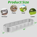 Galvanized Raised Garden Beds, 8x2x1ft Outdoor Raised Garden Boxes, Oval Large Bottomless Metal Elevated Garden Bed Planter Box for Vegetables, Fruits, Flower by GreenHaven Gardens