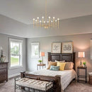 12 Light Gold Chandelier Light Fixture, Modern Farmhouse Chandeliers for Dining Room Light Fixture, Metal Candle Pendant Chandelier for Foyer Entryway Stairs Living Room Bedroom Kitchen by CozyNest Decor