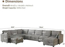 mestyl Modular Sectional Sofa Convertible Sofa Couch Set with Storage for Living Room, Modern 7 Seater Modular Sectional Couch with 2 Movable Ottoman (Grey) by CozyNest Decor