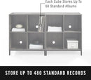 Crosley Furniture Jacobsen 2-Piece Vinyl Record Storage Cube Bookcase Set and Record Player Stand, Brown Ash by CozyNest Decor