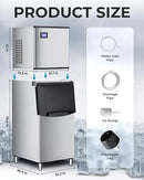 Commercial Ice Maker Machine 400 LBS/24H, Undercounter Large Ice Makers 250 LBS Storage Bin and 156 Ice Trays, Icemaker Machine with Touch Screen, Self-Cleaning for Bar/Cafe/Restaurant by CozyNest Decor