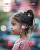 Kid Headphones for School, Air Conduction Open Ear Headphones, 3.5mm Jack Wired Cord, Ultra-Comfort, Ergonomic and Lightweight Design Perfect for School and Outdoor Activities-Yellow Pink by TinyTreasures Baby Boutique