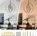 18" Crystal Globe Sputnik Chandelier, 6-Light Black Gold Modern Adjustable Hanging Ceiling Pendant Light Fixture for Entryway Foyer Stairway Bedroom Dining Living Room Hallway by CozyNest Decor
