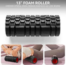 5 in1 Foam Roller Set for Deep Tissue Muscle Massage, High Density Fitness Exercise Foam Roller, Massage Roller, Massage Ball, Resistance Band, for Whole Body (Black) by CozyNest Decor