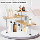 HYNAWIN Corner Shelf, 3 Tier Bamboo & Metal Storage Spice Rack-Desk, Space Saving Bookshelf with Hooks, Adjustable Display Shelf for Creative Home Décor Kitchen, Bedroom, Office (21CO) by CozyNest Decor