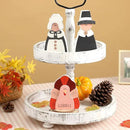 Amorita Fall Thanksgiving Decorations Wooden Turkey Pilgrim Couple Table Sign 3 Pcs Fall Thanksgiving Decor Standing Tabletop Sign Decor for Autumn Harvest - W by CozyNest Decor
