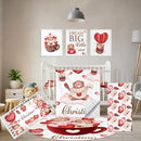 Custom Crib Bedding Set, 5 Pcs Personalized Name Nursery Bedding Set with Double Layer Flannel Blanket, Heart & Bear Baby Crib Set for Girls Boys, Customized Gifts for Infants Babies Toddlers by TinyTreasures Baby Boutique