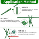Garden Stakes 16 Inch 30 Pack, Diy 4ft 5ft 6ft 7ft 8ft Tomato Stakes Plastic Coated Metal Plant Sticks Stakes Supports with 20 Connectors 15 Rotatable Clips for Indoor Outdoor Plants Vegetable by GreenHaven Gardens