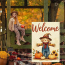 Fall Welcome Garden Flag Autumn Thanksgiving Scarecrow Garden Flag 12x18 inch Double Sided Fall Thankful Flags Holiday Decorations for Yard Lawn Patio (Flay 1810) by GreenHaven Gardens