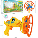 Bubble Gun Bubble Machine Dinosaur Bubble Blower Toy for Kids and Toddlers Bubble in Bubble Gun Party Favors Birthday Christmas Easter Gift for 3 4 5 6 7 8 9 Years Old Boys and Girls (Yellow) by TinyTreasures Baby Boutique