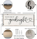 flowtorely Always Kiss Me Goodnight Wall Sign For Master Bedroom Above Bed Wall Decor 32''×12'' Large Rustic Solid Wood Frame For Farmhouse Couples Above bed Wall Art Decoration (White) by CozyNest Decor