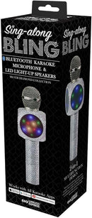 Sing-Along Bling Bluetooth Karaoke Microphone and Bluetooth Stereo Speaker All-in-One (Silver Bling) by TinyTreasures Baby Boutique