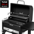 Charcoal Grill, BBQ Grill Charcoal Grill with Pull-Out Grease Tray for Outdoor Patio Backyard (Black) by GreenHaven Gardens