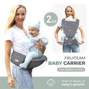 FRUITEAM Baby Carrier with Hip Seat for Breastfeeding, One Size Fits All - 6-in-1 Adjustable Toddler Carrier with Lumbar Support, All Seasons, Adapt to Newborn, Infant & Toddler (Greyish) by TinyTreasures Baby Boutique