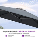 PURPLE LEAF 10 Feet Patio Umbrella Outdoor Cantilever Square Umbrella Aluminum Offset Umbrella with 360-degree Rotation for Garden Deck Pool Patio, Grey by GreenHaven Gardens