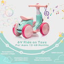 6V Electric Baby Balance Bike with Bubble Machine,4 in 1 Toddler Balance Bike w/Remote for 1 Year Old Boys Girls Kids Bubble Bike Ride on Toys w/Powered Motor,Music,LED Lights (Green&Red) by TinyTreasures Baby Boutique