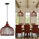 Rattan Pendant Light Kitchen Island, 15.8" Boho Dining Room Light Fixture Hand-Woven Wicker Chandelier Farmhouse Weaving Lighting Coastal Ceiling Hanging Lights for Living Room Restaurant by GreenHaven Gardens