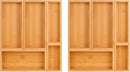 bamboo drawer organizer Set，expandable drawer dividers,wooden storage organizers,large trays for kitchen, bathroom,flatware,Tea Bag Organizer (2 X 5PCS Natural) by CozyNest Decor
