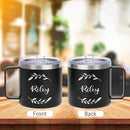 Custom Insulated Coffee Tumbler, Personalized Travel Coffee Mug with Handle and Lid, 14oz Engraved Stainless Steel Coffee Mug, Personalized Gifts for Women Men and Friends by TinyTreasures Baby Boutique
