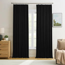 KEQIAOSUOCAI 72 Inch Wide Black Pinch Pleated Curtains 72 x 108, Thermal Insulated Noise Cancelling Living Room Office Drapes 108 Inches Long, Patio Sliding Glass Door Window Curtain 2 Panels by TinyTreasures Baby Boutique
