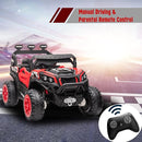 Electric UTV for Kids, 24V Riding Cars for Kids Ages 4-8, Battery Operated Car with Remote Control for Parent, Children Car with Bluetooth 3 Speeds LED Lights Storage Trunk, Red by TinyTreasures Baby Boutique