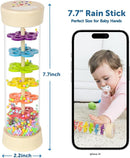 Rain Stick, Montessori Baby Toys for 6-12 Months 1 Year Old, Baby Rattle Wooden Sensory Toys, 7.7” Rainmaker Infant Musical Toy - Gifts for 6 7 8 9 12 Month Old Newborn Boys Girls Toddlers by TinyTreasures Baby Boutique