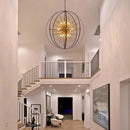 43.3" Black Gold 18-Light Globe Sputnik Chandelier Modern Adjustable Hanging Ceiling Firework Pendant Light Fixture for Entryway Foyer Stairway Kitchen Dining Living Room Hallway by CozyNest Decor