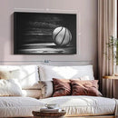 ElephantStock Basketball Wall Art - Horizontal Framed Canvas - 1-Piece Hallway Wall Decor - Photography sports Canvas Print - Black and Gray Decor for Wall - 31" X 21" by CozyNest Decor