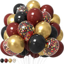 Black Burgundy Gold Balloons 12 Inch Burgundy Maroon Red Black Metallic Gold Latex Confetti Balloon for Kids Graduation Birthday Baby Shower Party Decoration by CozyNest Decor