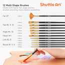 Shuttle Art Acrylic Paint, 50 Colors Acrylic Paint Set, 2oz/60ml Bottles, Rich Pigments, Water Proof, Premium for Artists, Beginners and Kids on Canvas Rocks Wood Ceramic Fabric by TinyTreasures Baby Boutique