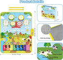 Foki 3-in-1 Musical Mats, Child Floor Piano Drum Animal Music Play Mat Montessori Sensory Early Educational Musical Learning Toys for Baby Girls Boys Birthday Toddlers 1-5 Years Old by TinyTreasures Baby Boutique