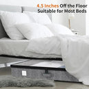 Fixwal 4 Pack Underbed Storage Containers, Below 4.5 Inches Low Profile Under Bed Organizer Clothes Storage Bins with Sturdy Sidewalls and Bottom by CozyNest Decor