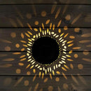 Solar Table Light Outdoor Waterproof- Solar Powered LED Lamp Hollowed-Out Black Metal Desktop Decorative Lantern for Indoor Desk Bedroom Patio Garden Pathway Yard by GreenHaven Gardens