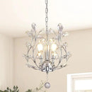 Ganeed 3-Light Branch Crystal Chandelier, Small Flush Mount Vintage Pendant Hanging Lighting, K9 Crystal Farmhouse Ceiling Light for Dining Room Bedroom Living Room Kitchen Hallway, Chrome Silvery by CozyNest Decor