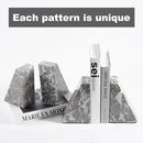 Marble Bookends for Heavy Books, Decorative Bookends for Shelves, Durable and Heavy-Duty Book End for Hardback Book & CDS, Unique Book Stopper & Holder, Gris Lido, Set of 2 by CozyNest Decor