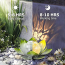 Garden Solar Light Outdoor(2Pack),Crackle Globe Glass Lotus Decoration, Waterproof Metal LED Flower Lights for Patio,Lawn,Walkway,Tabletop,Ground by CozyNest Decor