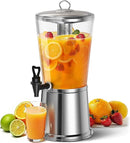 WantJoin Beverage Dispenser With Stand, Drink Dispenser for Party, Stainless Steel Water Dispenser with Ice Core, Spigot, Drink Jar Jug For Home Parties Lemonade, Clear Acrylic, 2-GALLONS 8 Liters by CozyNest Decor