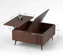 36.2" Lift Top Coffee Table with Storage, Large Square Coffee Tables with Hidden Compartment, Mid Century Modern Center Table for Home Office,Living Room,Dark Walnut by CozyNest Decor