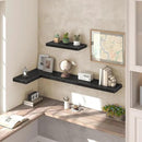 HOOBRO Floating Shelves for Wall, Wall Mounted Shelf Set of 2, 55" Hanging Shelf with Invisible Brackets, for Wall in Bathroom, Bedroom, Toilet, Kitchen, Living Room, Office, Black BK140BJP201 by CozyNest Decor