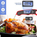 Lonicera Meat Thermometer Digital for Cooking Food. Waterproof & Instant Read for Kitchen Baking, BBQ. with Foldable Probe, Backlight & Calibration (Red) by TinyTreasures Baby Boutique