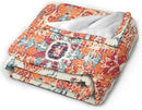 HGOD DESIGNS Carpet Pattern Throw Blanket Boho Style Ethnic Design Orange Blue Soft Blankets and Throws 50x60 Inch Caring for Women Men (130x150cm) by CozyNest Decor