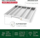 ROYAL CRAFT WOOD Luxury Bamboo Kitchen Drawer Organizer - Silverware Organizer - Utensil Holder and Cutlery Tray with Grooved Drawer Dividers for Flatware and Kitchen Utensils (5 Slot, White) by CozyNest Decor