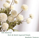 Faux White Kiku Flower, 10 Stems with 5 Heads Each & 4 Branches Eucalyptus Stems, Artificial Small Mini Chrysanthemum Flowers for Aesthetic Room Decor, Floral Arrangements Centerpiece by CozyNest Decor