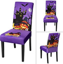 JQinHome Purple Halloween Chair Slipcover, Castle Chair Covers Set of 6, High Stretch Washable Chair Protector Cover for Dining Room, Kitchen,Home Party,Wedding Ceremony(Purple,6PC) by CozyNest Decor