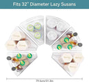Oubonun Lazy Susan Organizers Set of 6, 12.8’’ x 11.7’’ x 4’’ Plastic Transparent Kitchen Cabinet Storage Bins with Handle, 4" Deep Container, 1/8 Wedge - Food Safe, without BPA by CozyNest Decor
